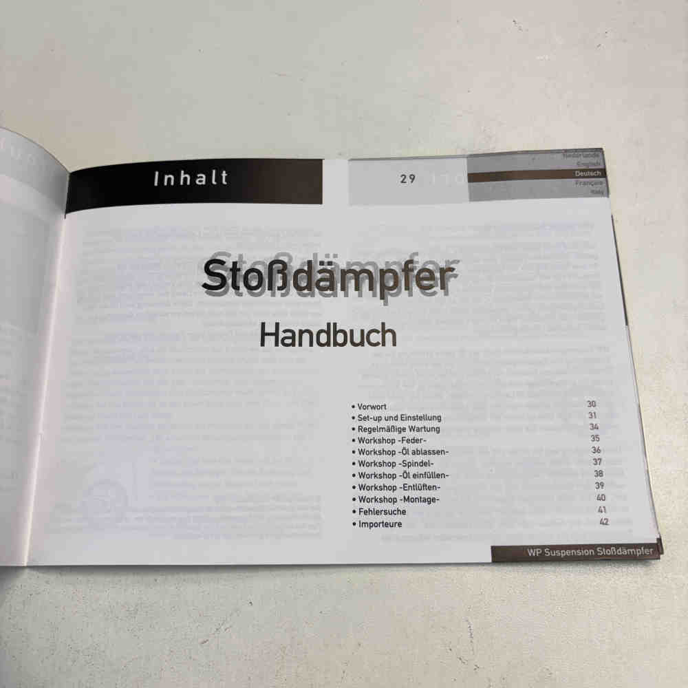 WP SUSPENSION Shock Absorber Betriebsanleitung Dämpfer-Service gebraucht