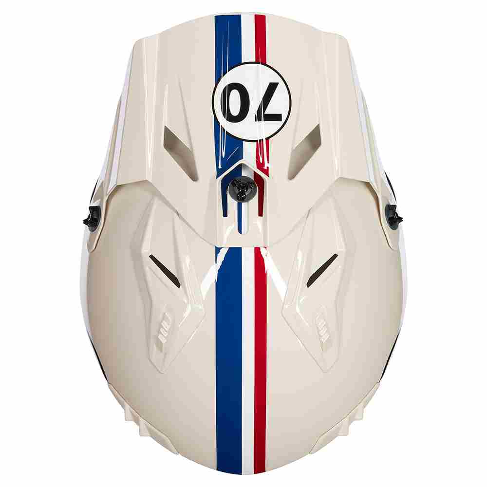 ONEAL Volt Herbie Trial Motorrad Helm weiss rot blau