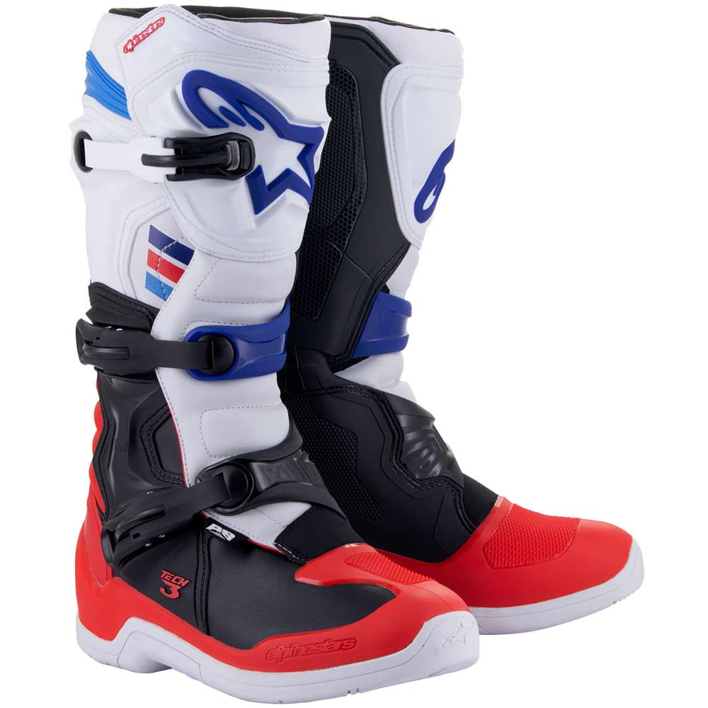 ALPINESTARS Tech 3 Motocross Stiefel weiss rot blau