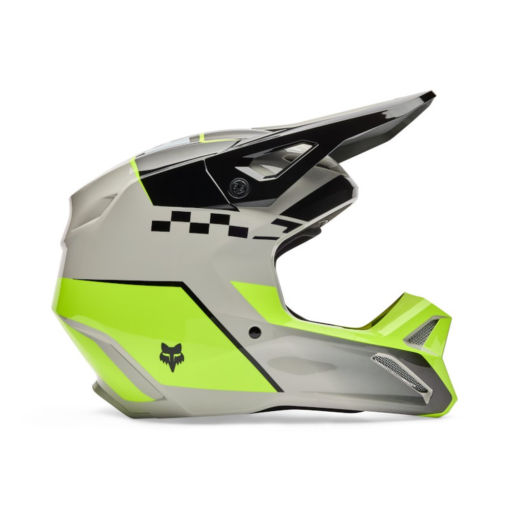 FOX V1 COLLECT Motocross Helm Grau/Gelb
