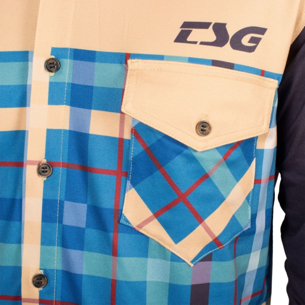 TSG Flanel LS langärmliges MTB Jersey  blau beige