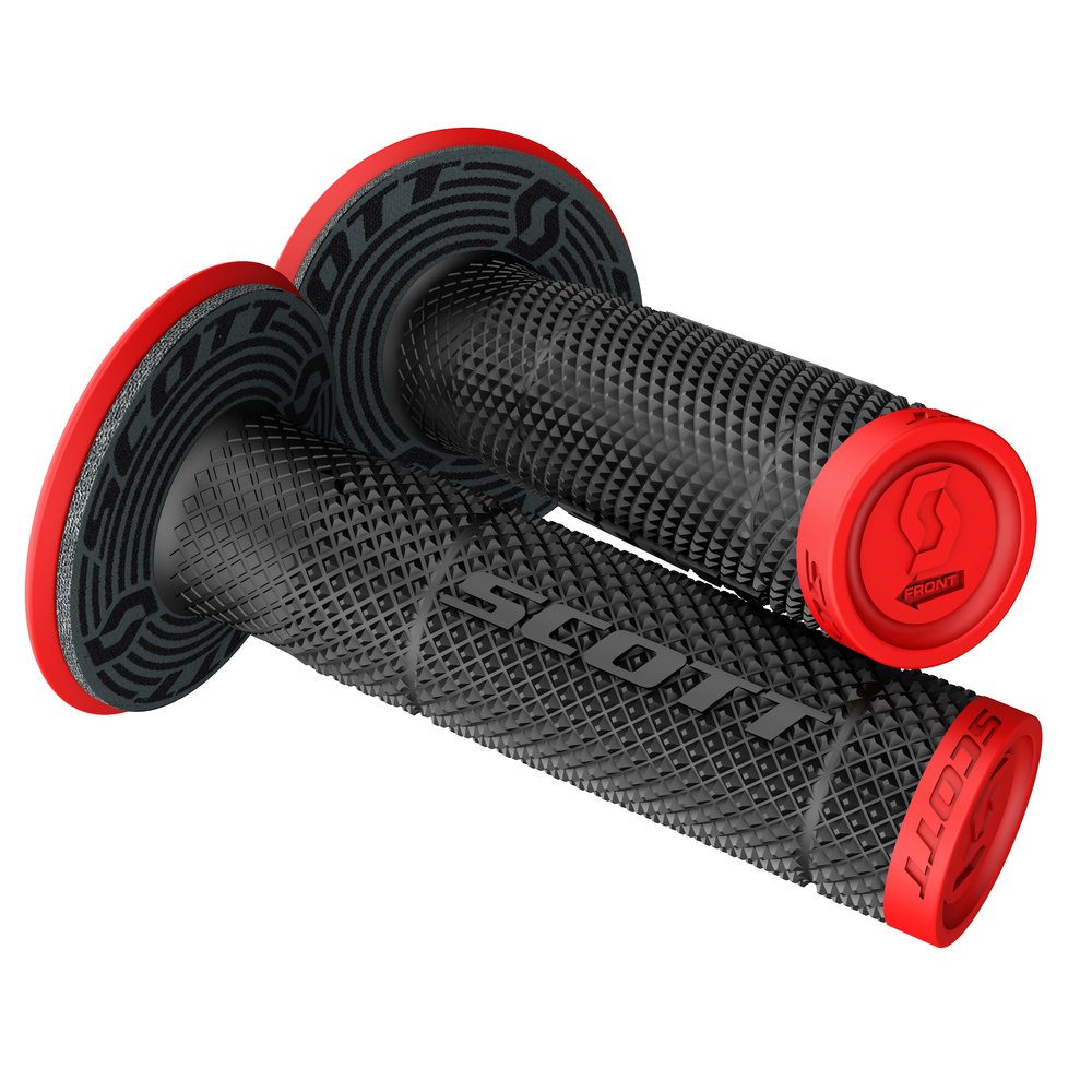 SCOTT SX II MX Griffe + Donuts neon rot schwarz SCOTT SX II MX Griffe + Donuts neon rot schwarz