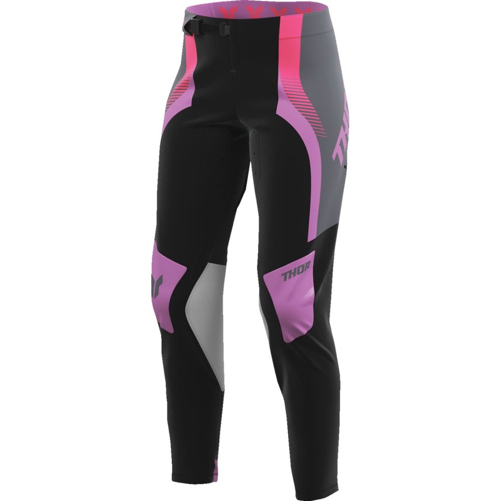 THOR Sportmode Velocity Frauen Motocross Hose schwarz/pink/dunkel grau