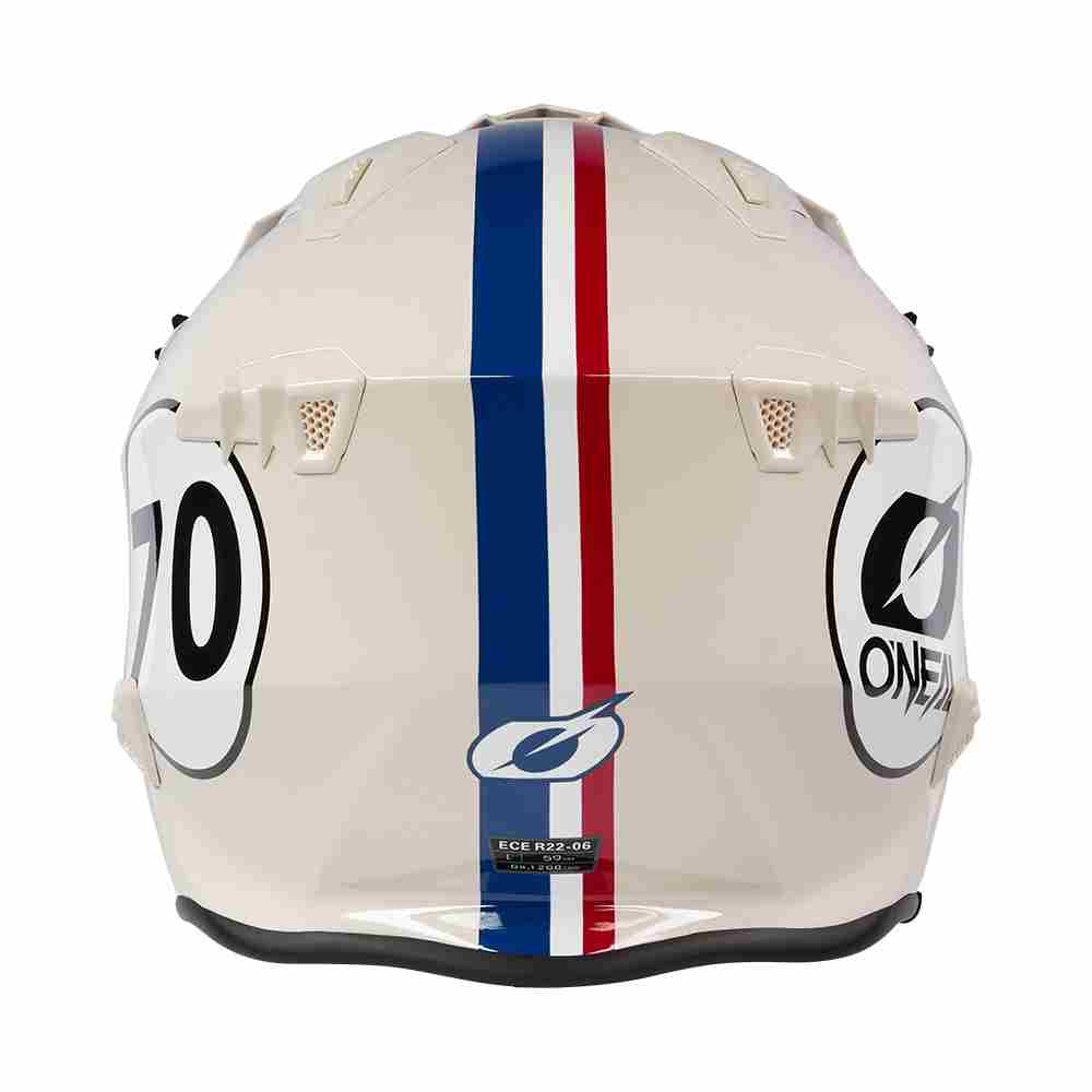 ONEAL Volt Herbie Trial Motorrad Helm weiss rot blau