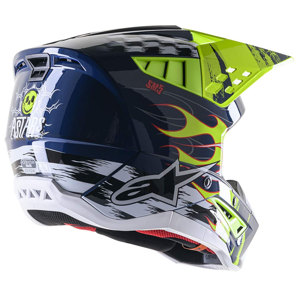 ALPINESTARS Supertech M5 Rash Motocross Helm navy blau gelb