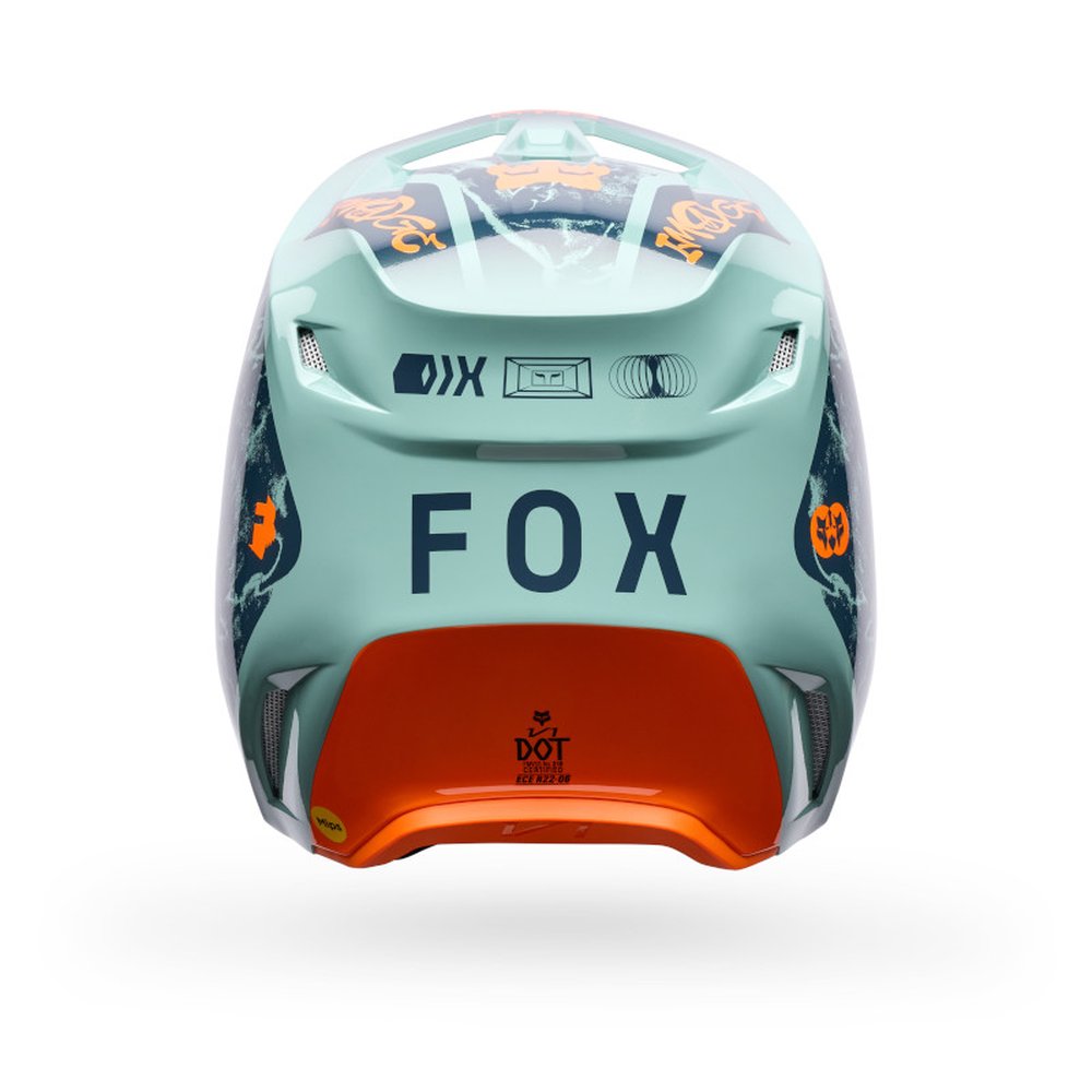 FOX V1 IMAGE PRINT Motocross Helm Dark Blau