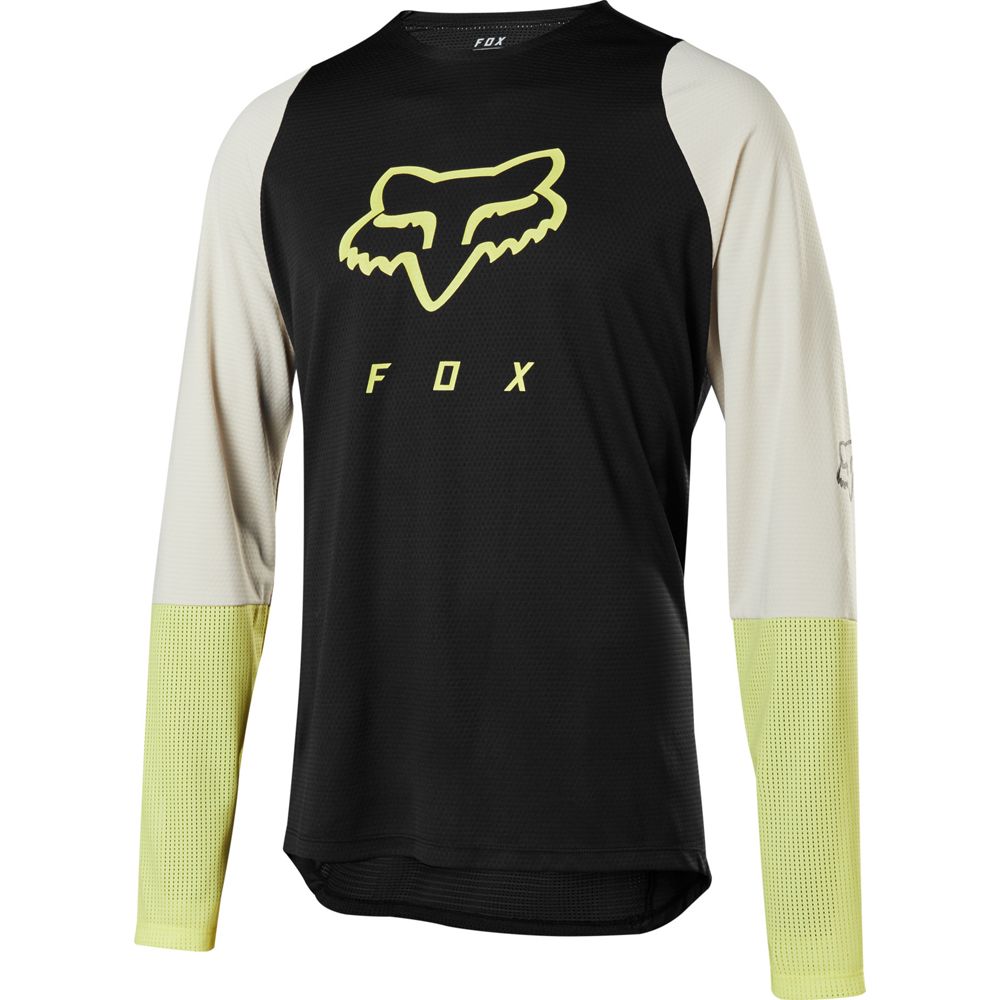 FOX Defend LS Foxhead MTB langärmliges Jersey schwarz gelb