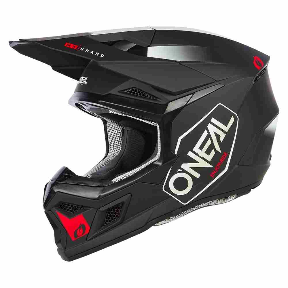 ONEAL 3SRS Hexx Motocross Helm schwarz weiss rot