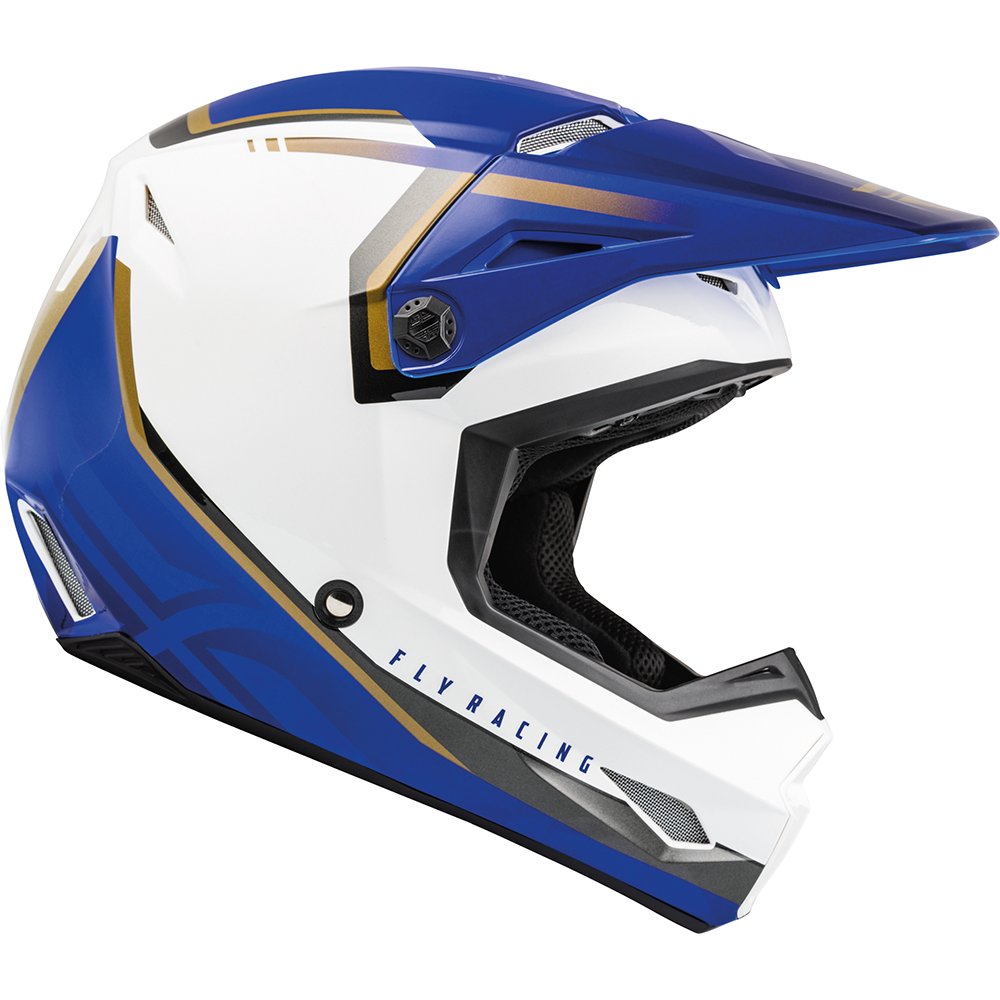 FLY Kinetic Vision Motocross Helm weiss blau