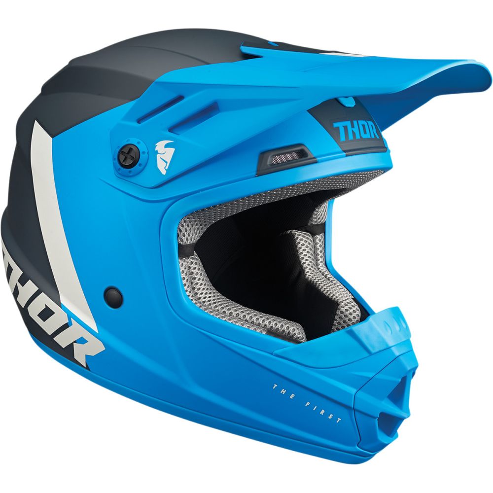 THOR Sector Racer Youth Kinder Motocross Helm blau grau