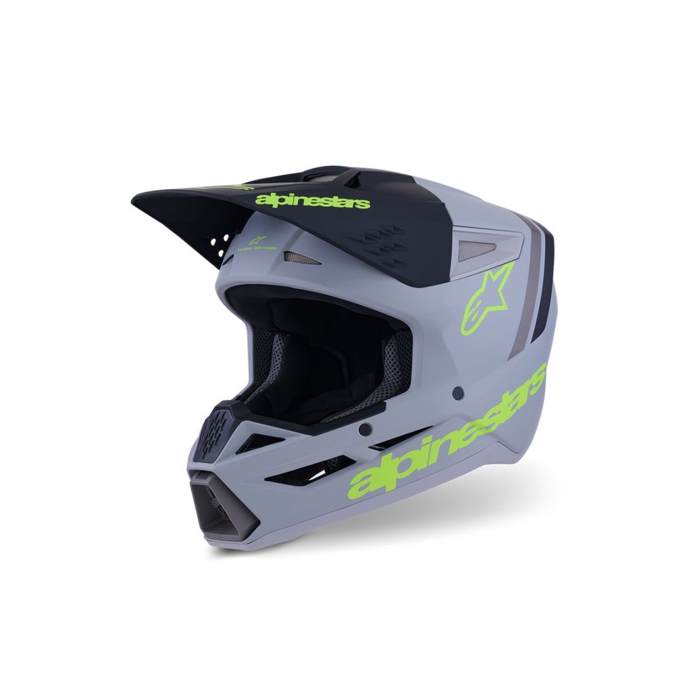 ALPINESTARS Supertech M3 Radium Motocross Helm grau/schwarz/gelb