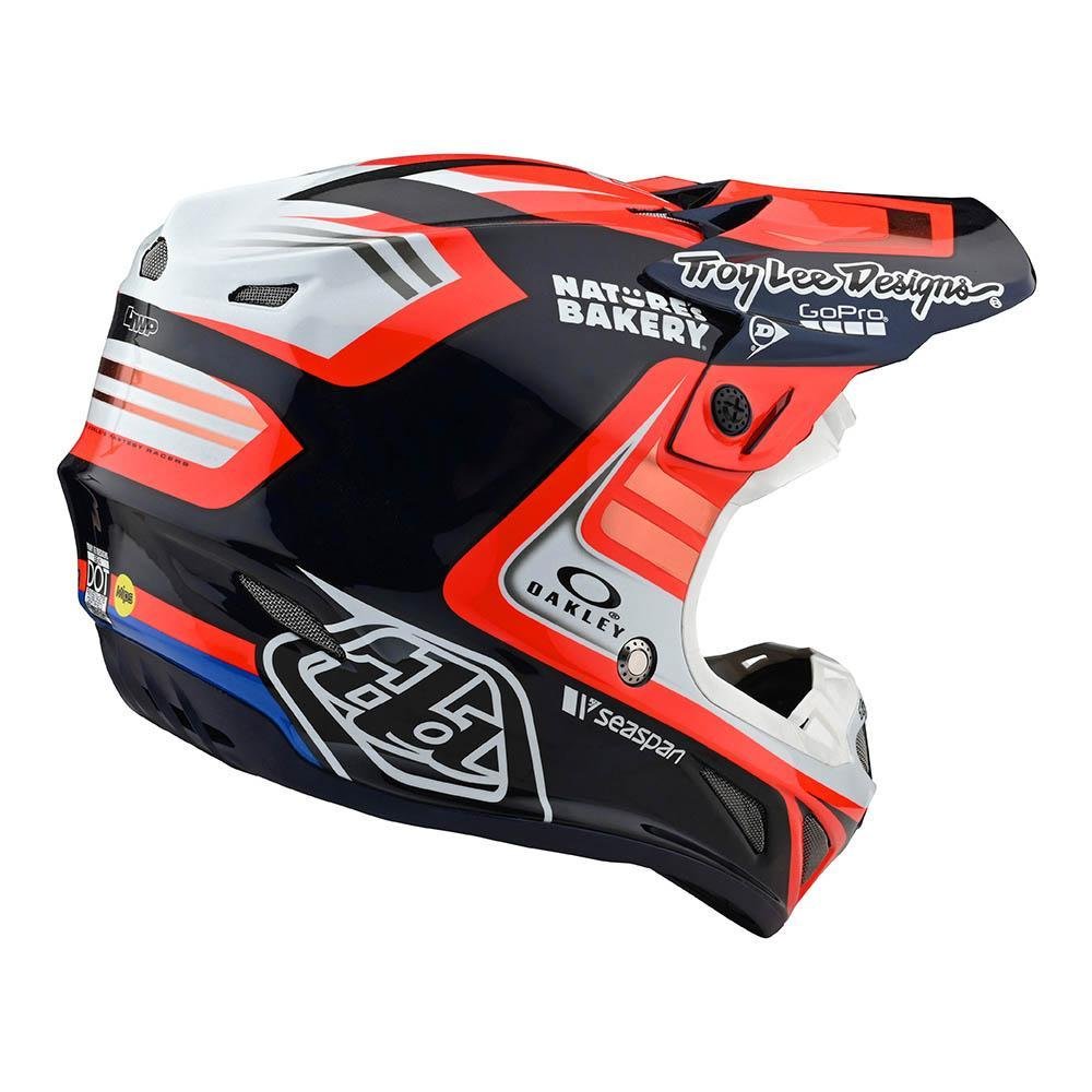 TROY LEE DESIGNS SE4 Carbon Flash Motocross Helm blau rot