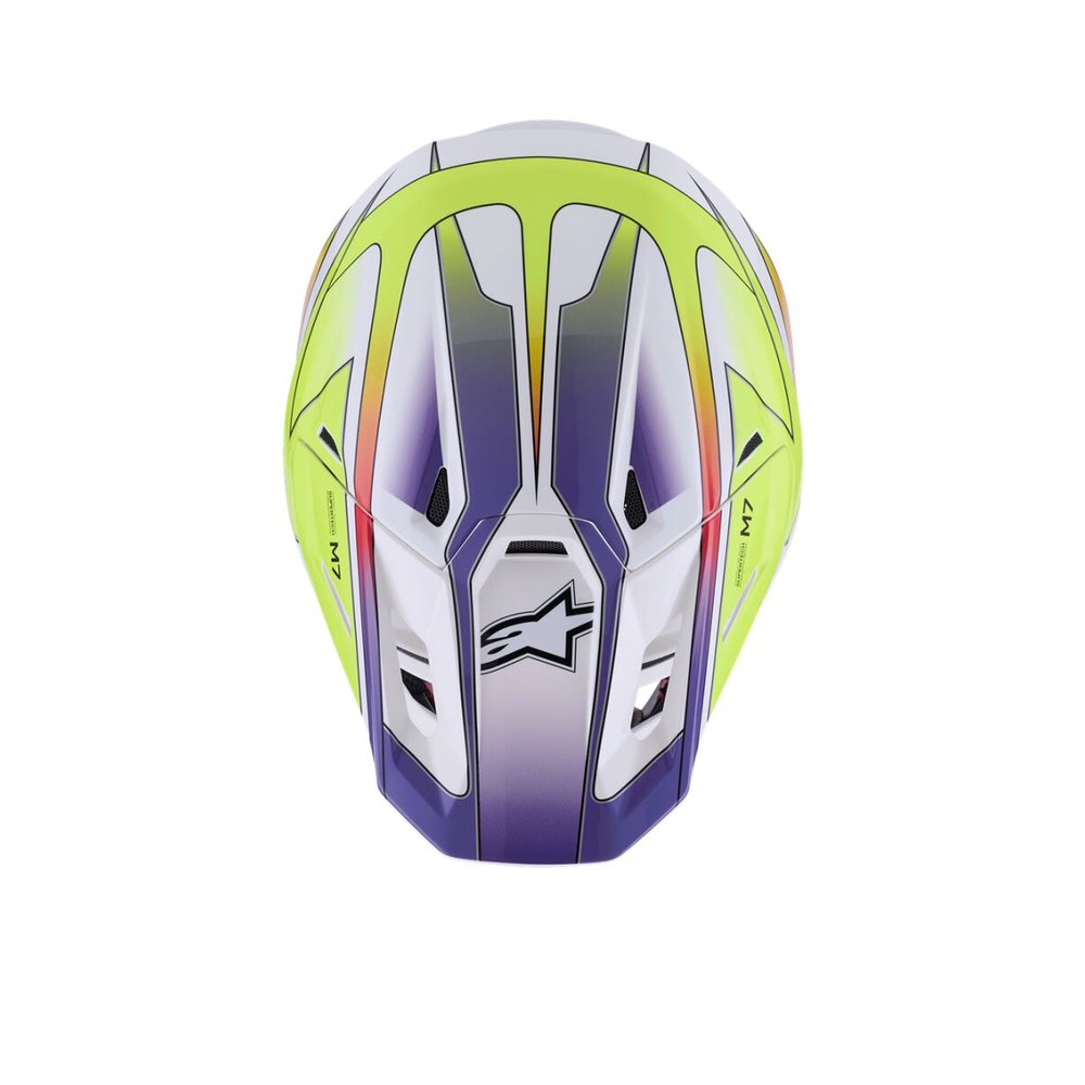ALPINESTARS Supertech M7 Fuse Motocross Helm weiss/gelb/lila ALPINESTARS Supertech M7 Fuse Motocross Helm weiss/gelb/lila