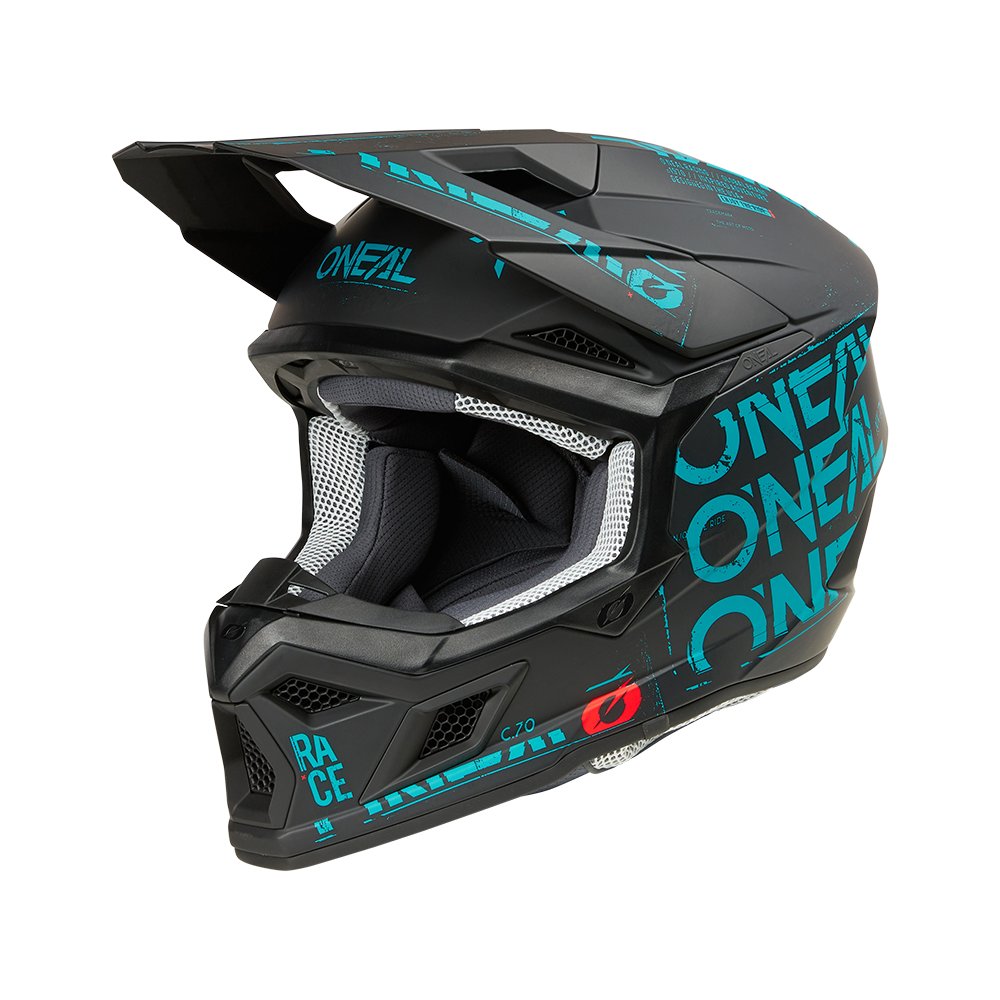 ONEAL 3SRS Motocross Helm Static schwarz teal ONEAL 3SRS Motocross Helm Static schwarz teal
