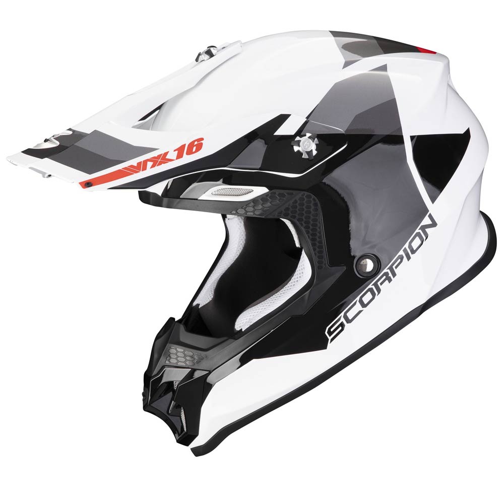 SCORPION VX-16 Evo Air Spectrum Motocross Helm weiss silber