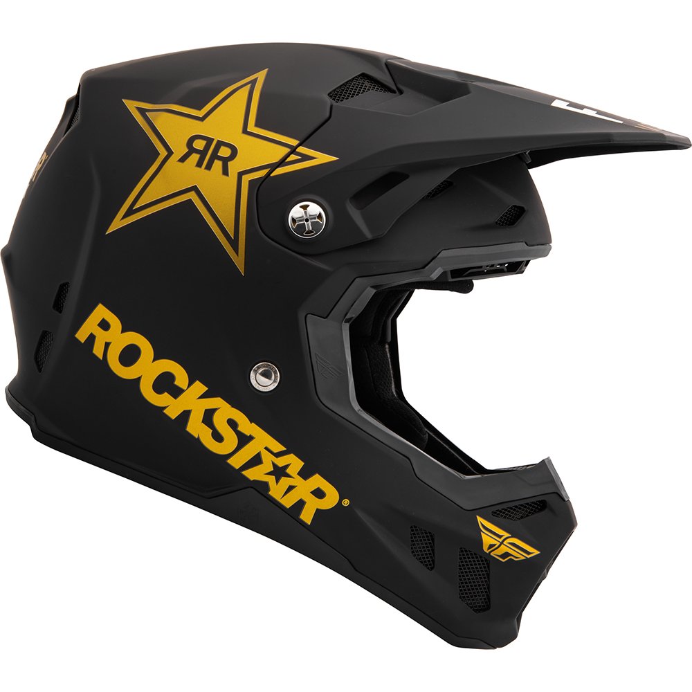 FLY Formula CC Rockstar Motocross Helm matt schwarz gold FLY Formula CC Rockstar Motocross Helm matt schwarz gold