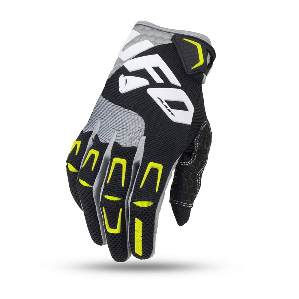 UFO Iridium Handschuhe schwarz grau gelb
