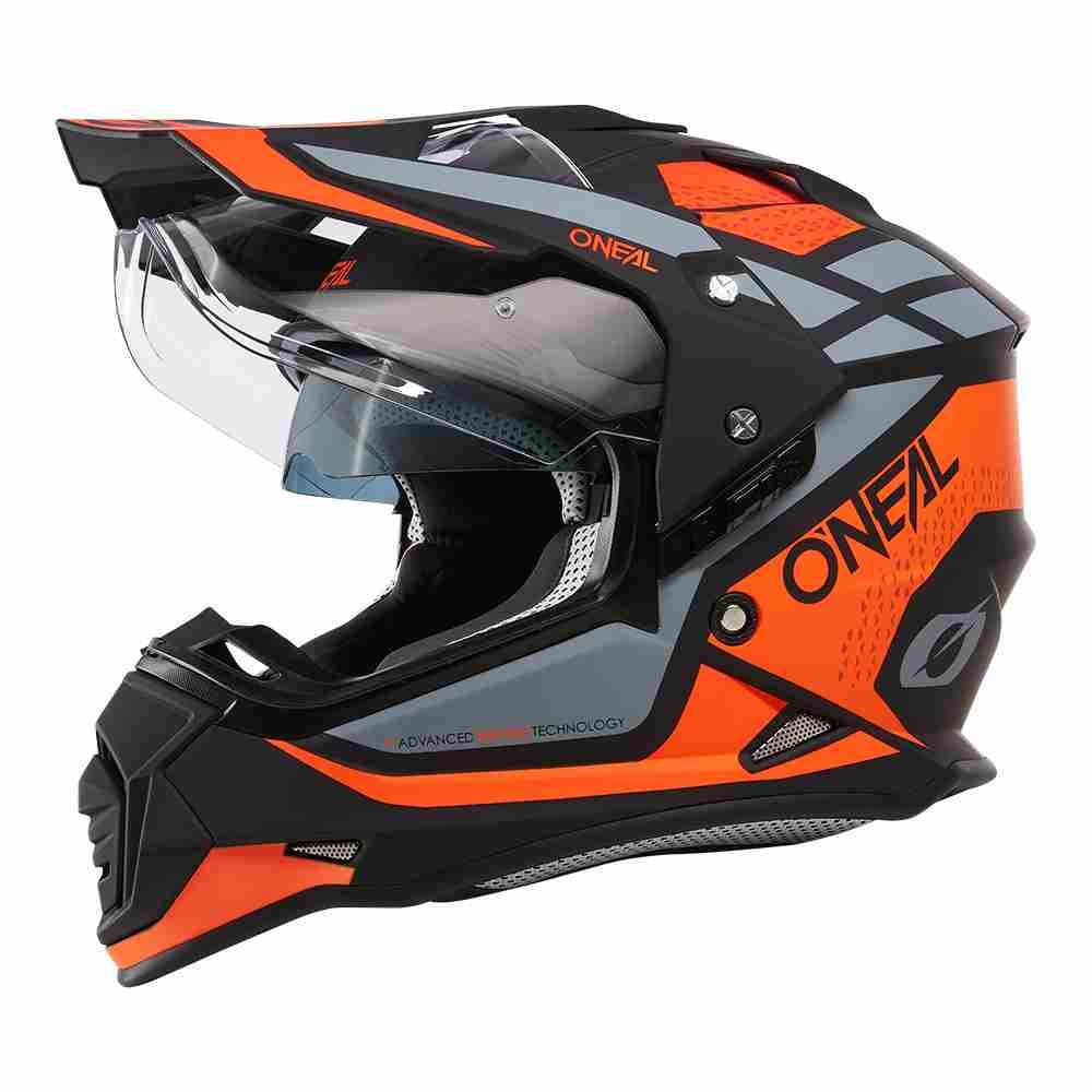 ONEAL Sierra R Enduro Motorrad Helm orange schwarz grau