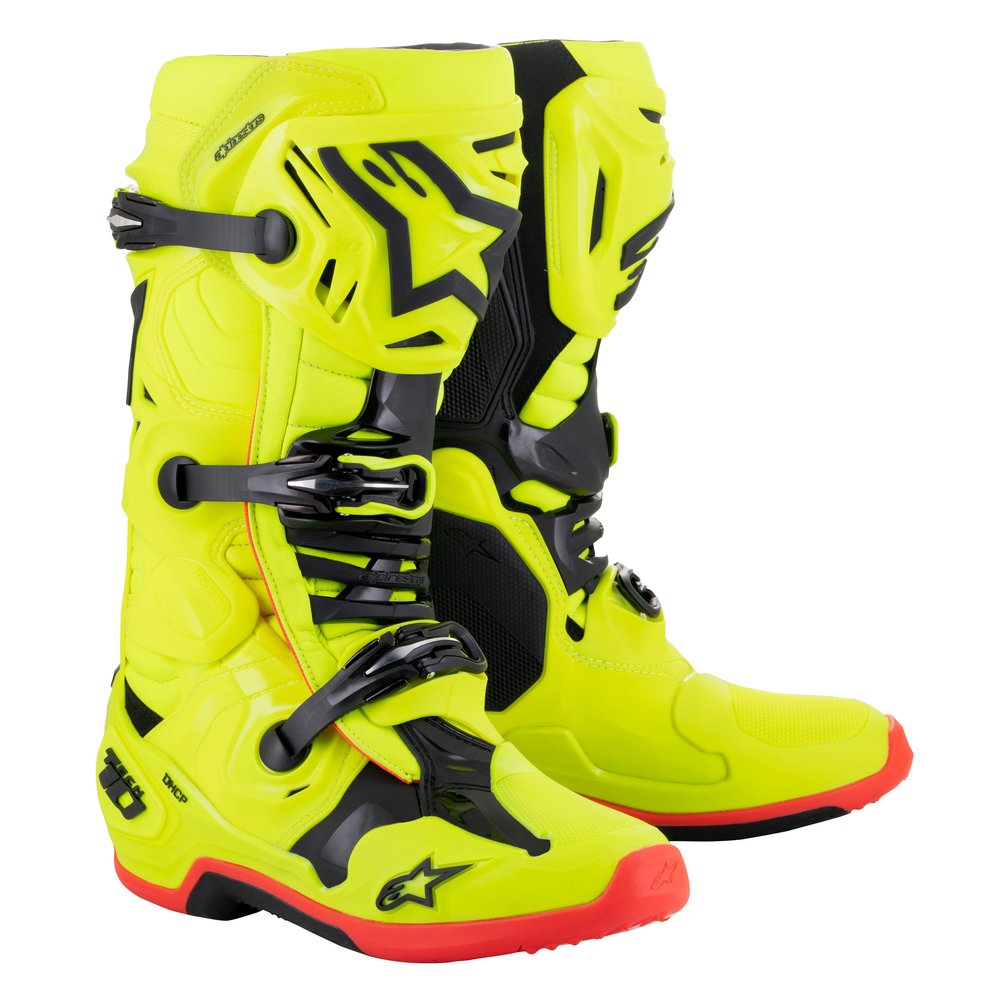 ALPINESTARS Tech 10 Motocross Stiefel gelb schwarz rot ALPINESTARS Tech 10 Motocross Stiefel gelb schwarz rot