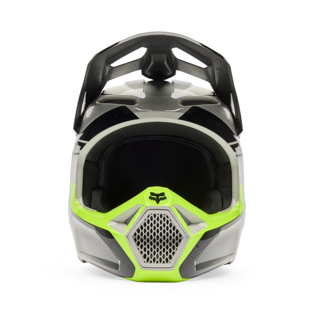 FOX V1 COLLECT Motocross Helm Grau/Gelb