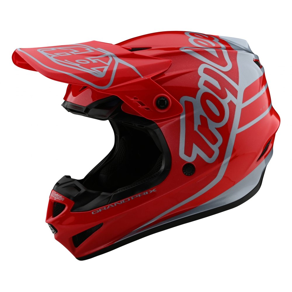 TROY LEE DESIGNS SE4 Silhouette Motocross Helm rot silber