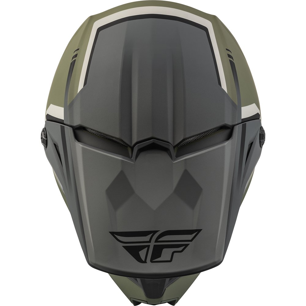 FLY Kinetic Vision Motocross Helm oliv grün grau