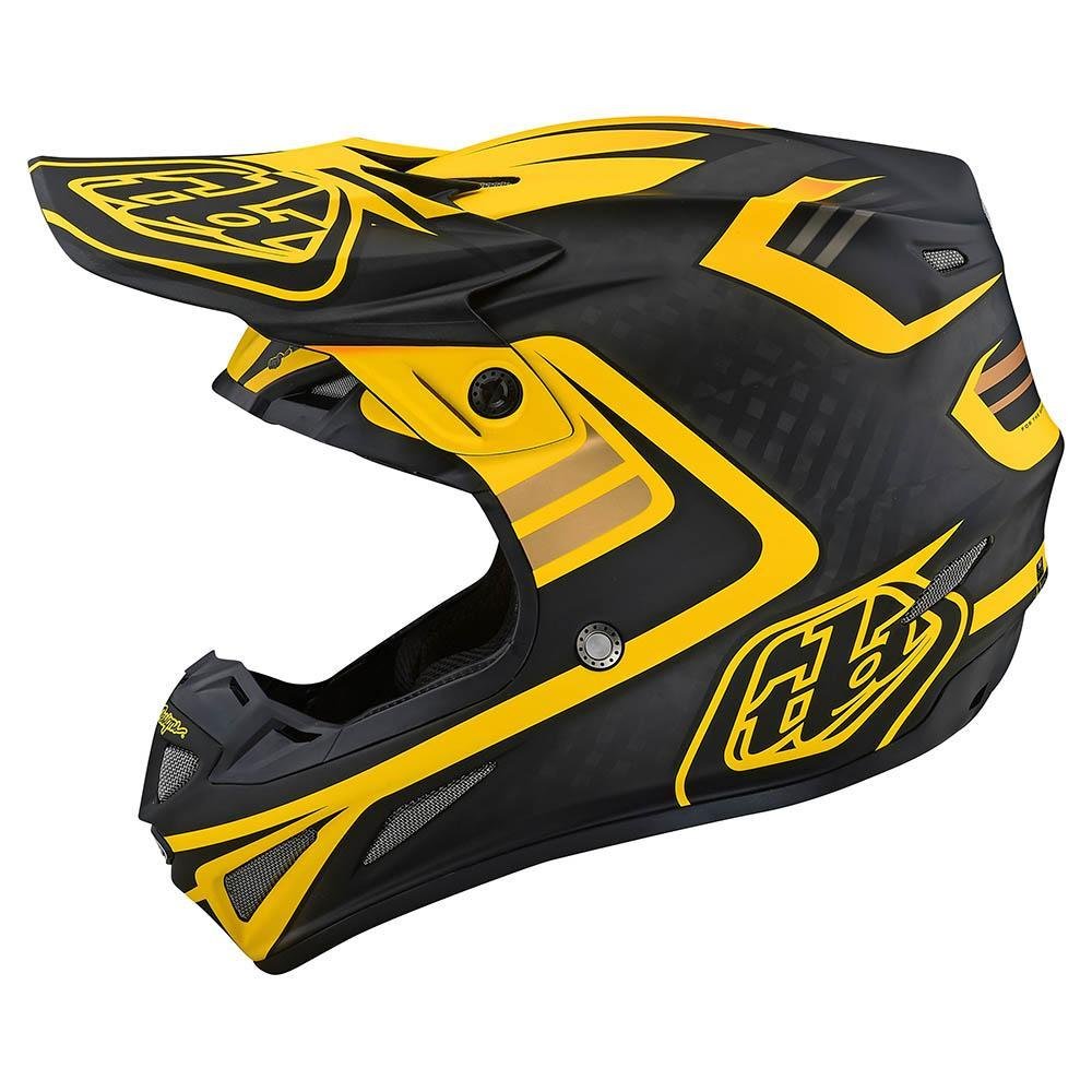 TROY LEE DESIGNS SE4 Carbon Flash Motocross Helm schwarz gelb