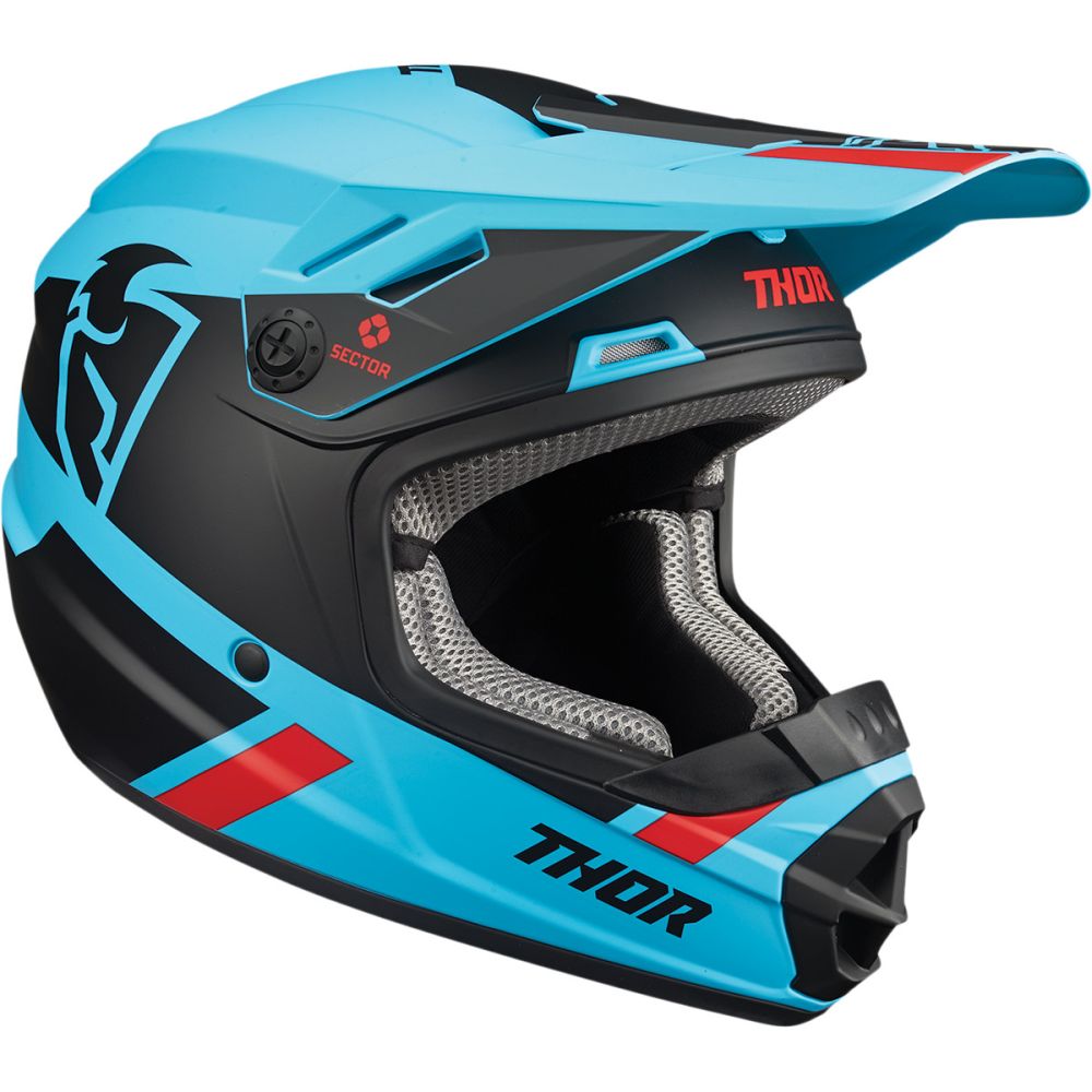 THOR Sector Racer Youth Kinder Motocross Helm blau schwarz