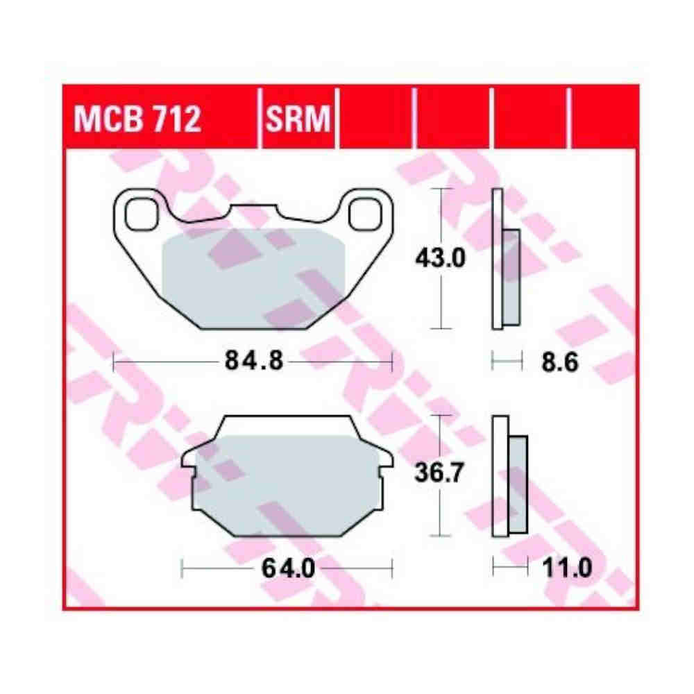 TRW MCB712SRM Sinter Bremsbelat-Satz Scooter Roller