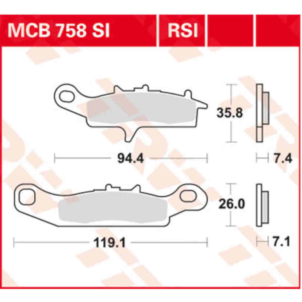 TRW Lucas MCB758SI Sintermetall-Bremsbelag-Satz Offroad