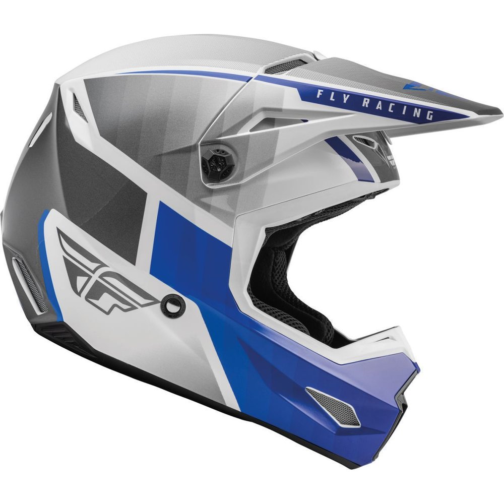FLY Kinetic Drift Motocross Helm blau grau weiss