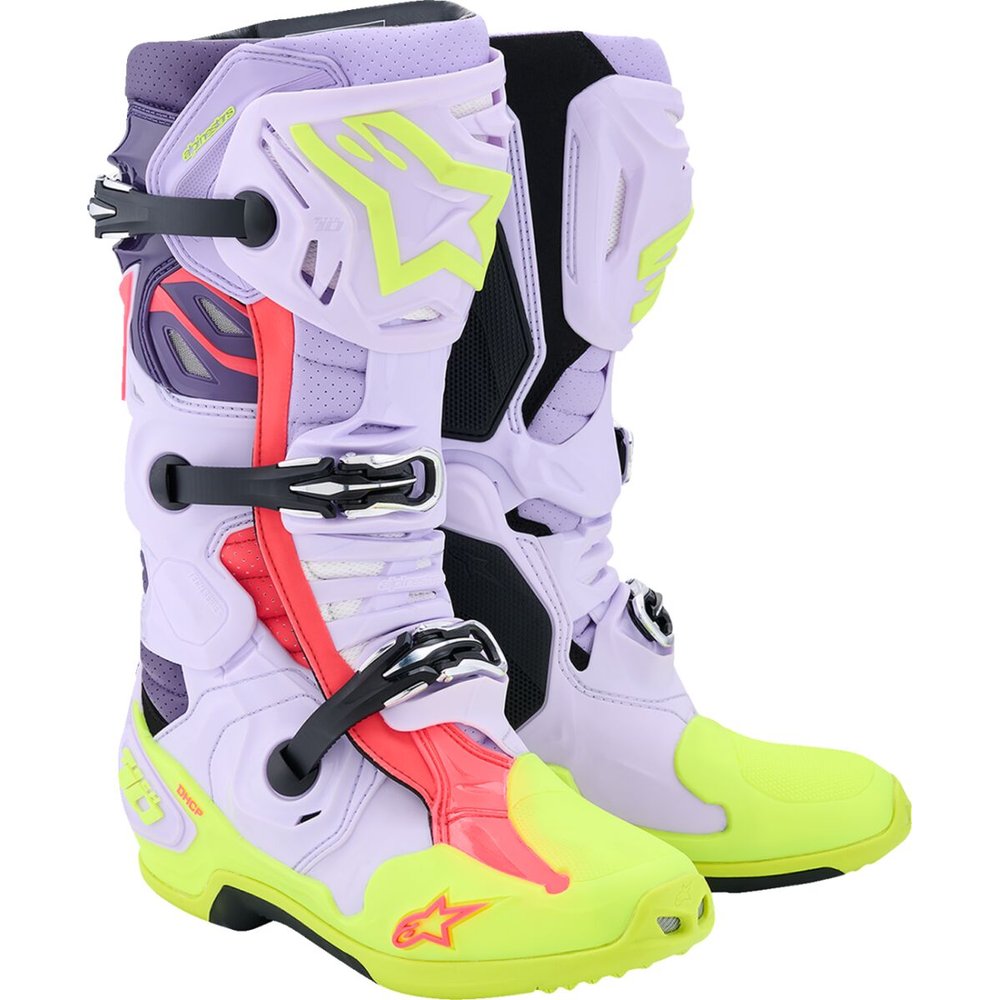 ALPINESTARS Tech 10 Supervented belüftete Motocross Stiefel lila/neon gelb/Diva Pink ALPINESTARS Tech 10 Supervented belüftete Motocross Stiefel lila/neon gelb/Diva Pink
