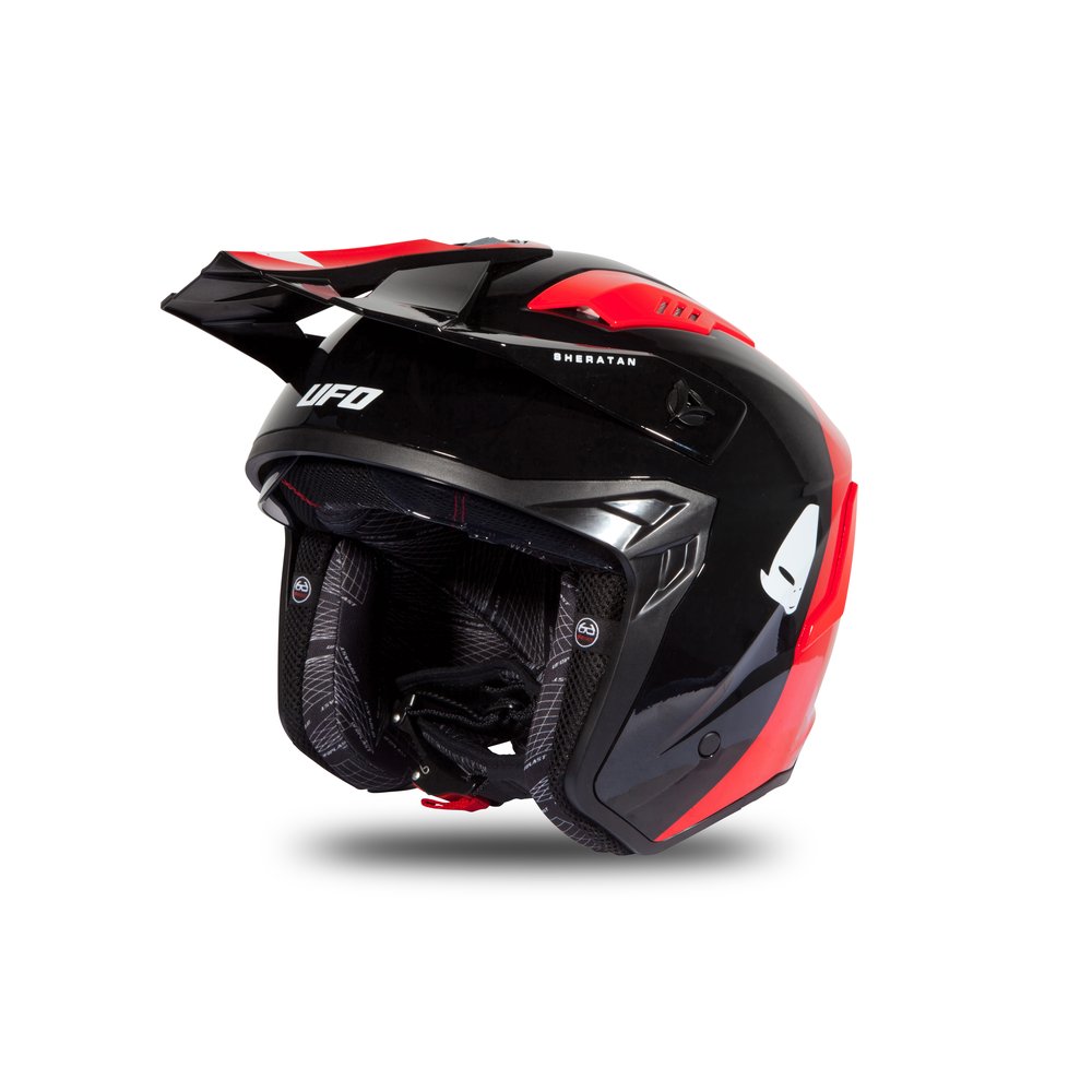 UFO Sheratan Trail Jet Helm schwarz rot glossy