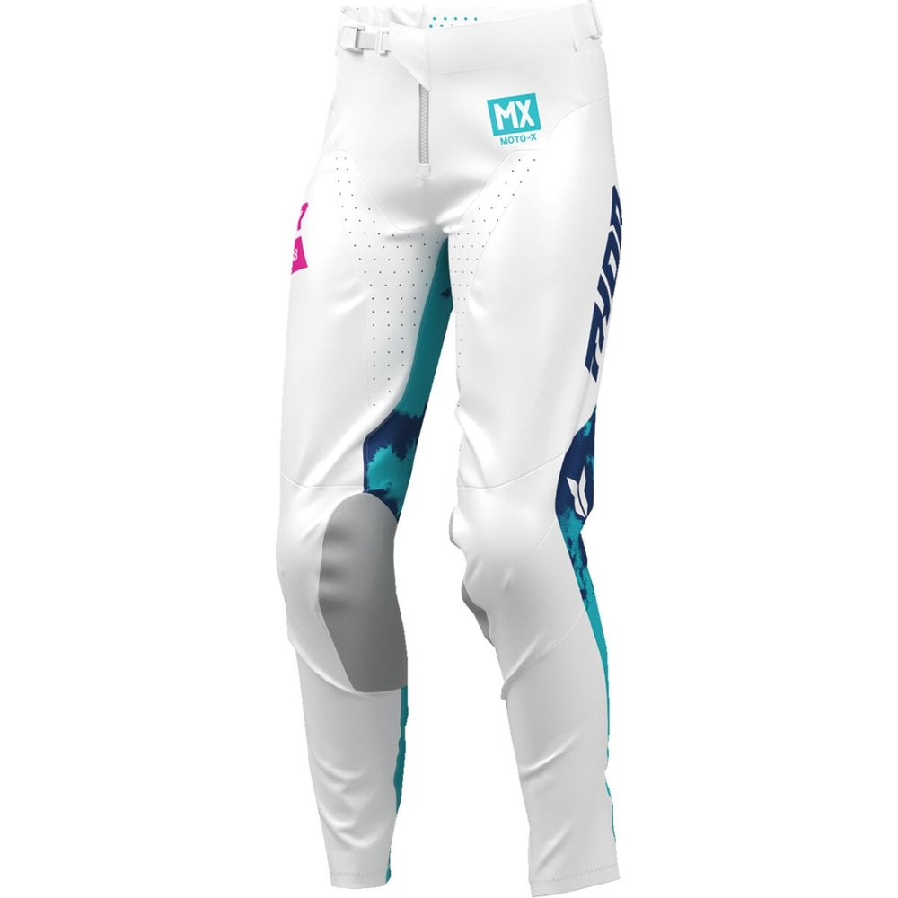 THOR Launchmode Bleach Frauen Motocross Hose weiss/Aqua blau