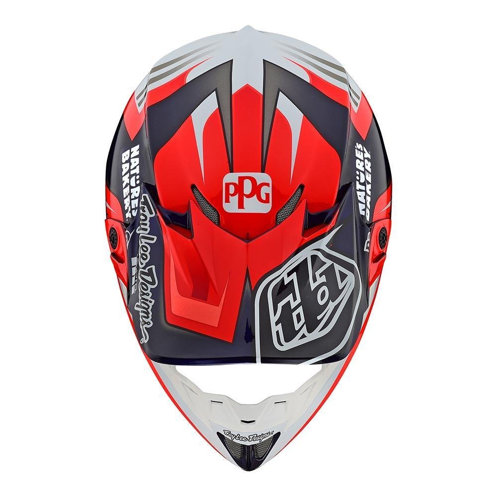 TROY LEE DESIGNS SE4 Carbon Flash Motocross Helm blau rot