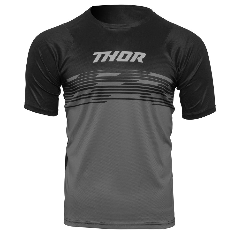 THOR Assist Shiver kurzärmliges MTB Jersey schwarz grau