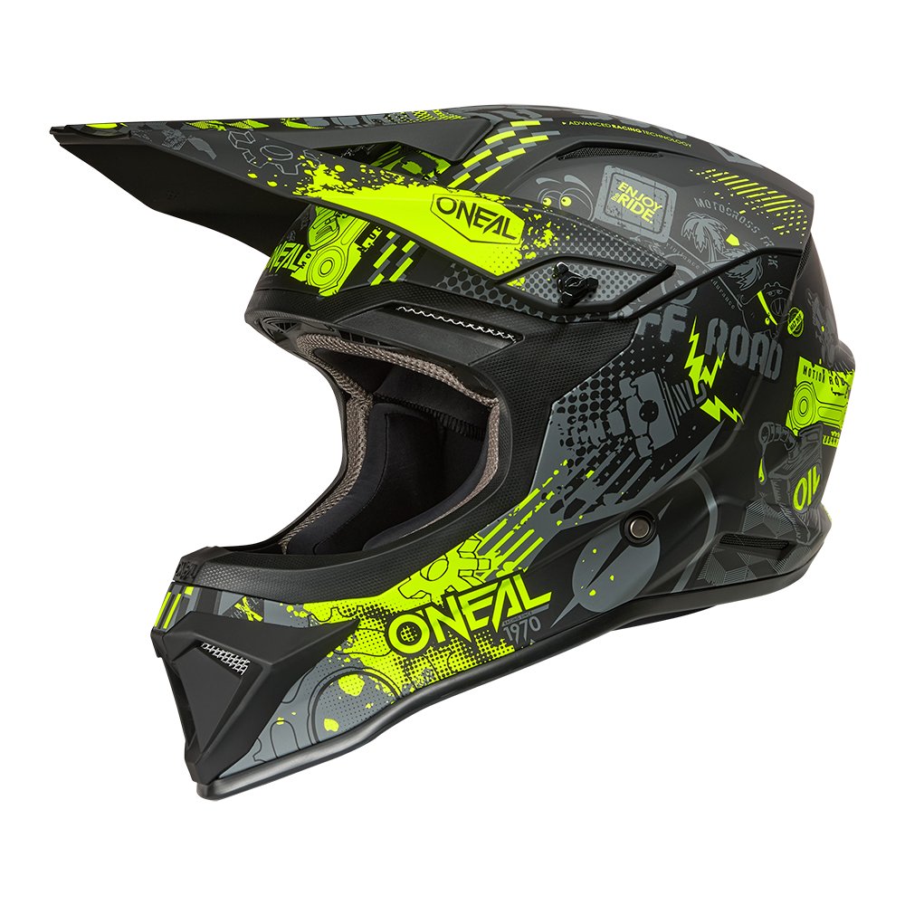 ONEAL 1SRS Youth Kinder Helm Vibrant schwarz/neon gelb