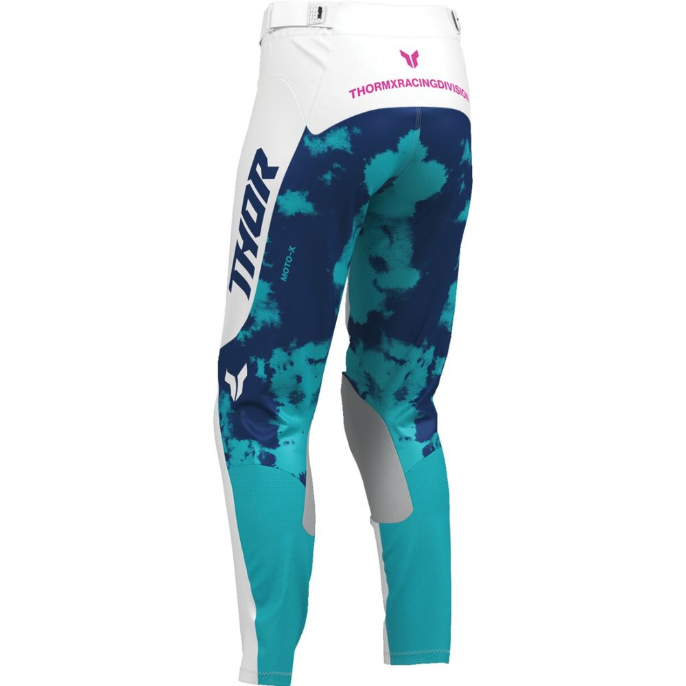 THOR Launchmode Bleach Frauen Motocross Hose weiss/Aqua blau