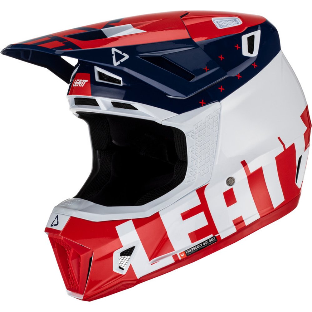 LEATT 7.5 Royal 23 Motocross Helm blau + Brille