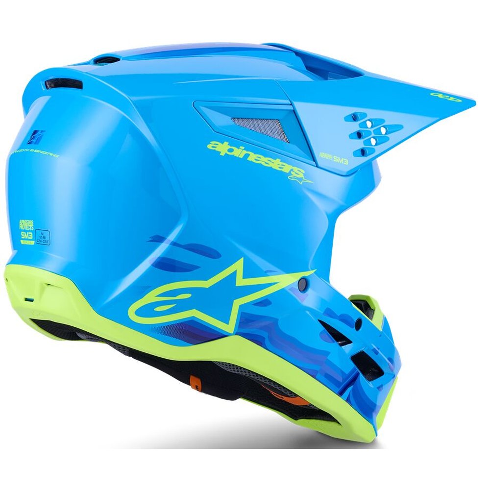 ALPINESTARS Supertech M3 Force Motocross Helm cyan blau