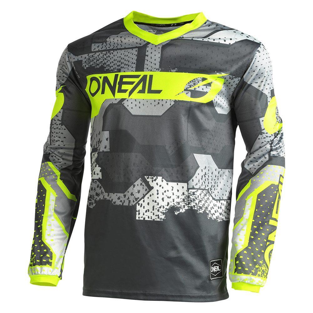 ONEAL Element Youth Camo V.22 MX Kinder Jersey grau gelb