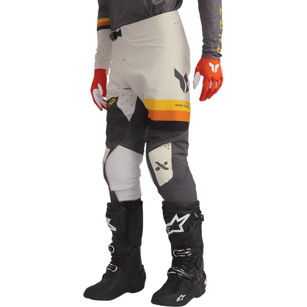 THOR Sportmode League Motocross Hose grau/gelb/weiss/orange