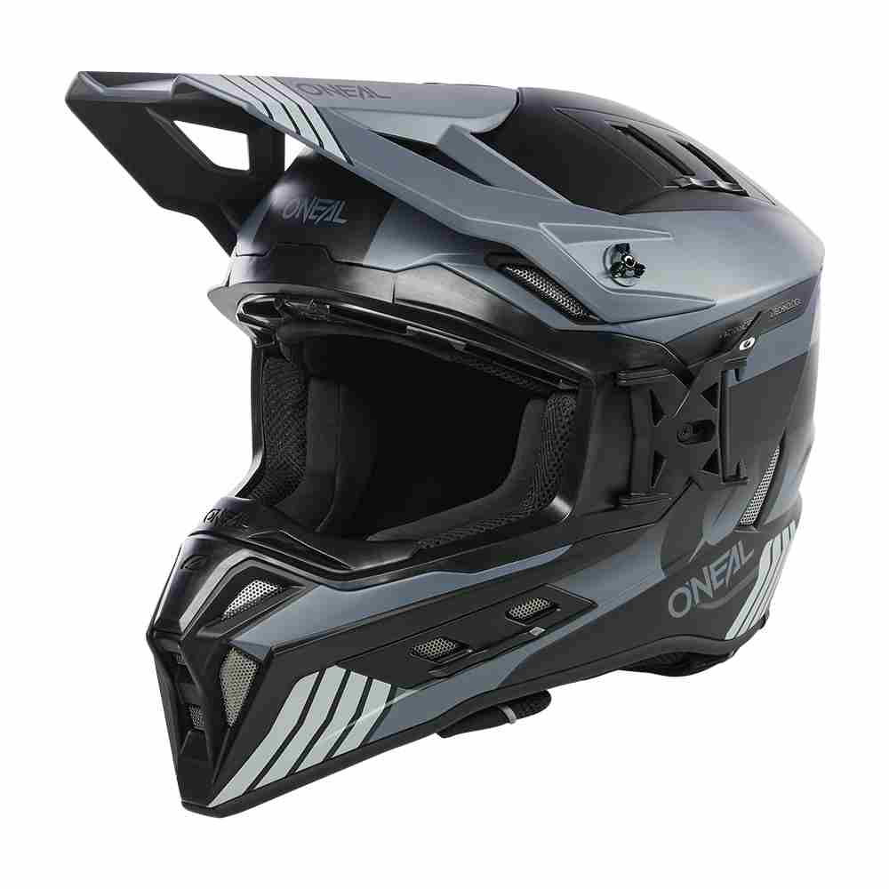 ONEAL EX-SRS Hitch Motocross Helm schwarz grau