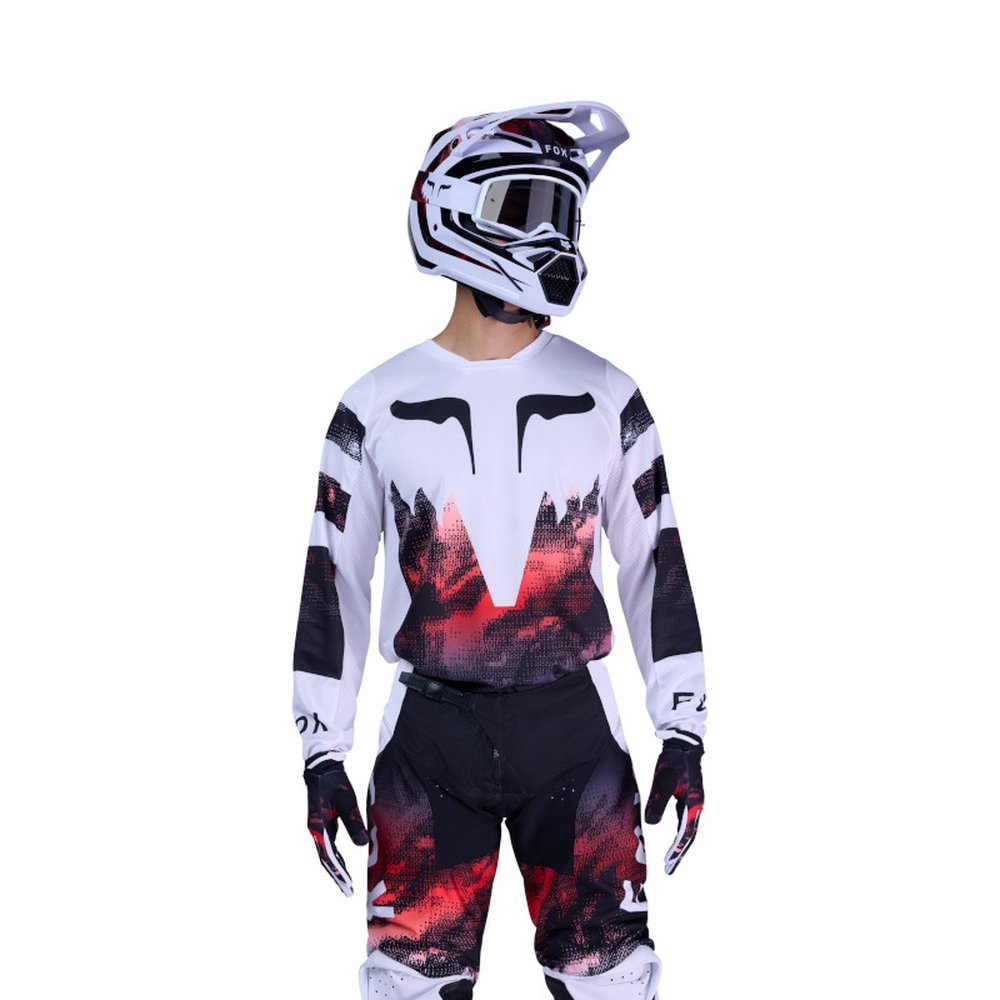 FOX 180 KAIROS JERSEY Weiss/Neon Rot