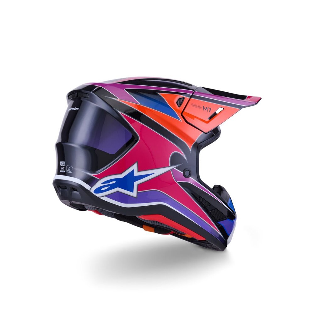 ALPINESTARS Supertech M7 Fuse Motocross Helm blau/lila/pink ALPINESTARS Supertech M7 Fuse Motocross Helm blau/lila/pink