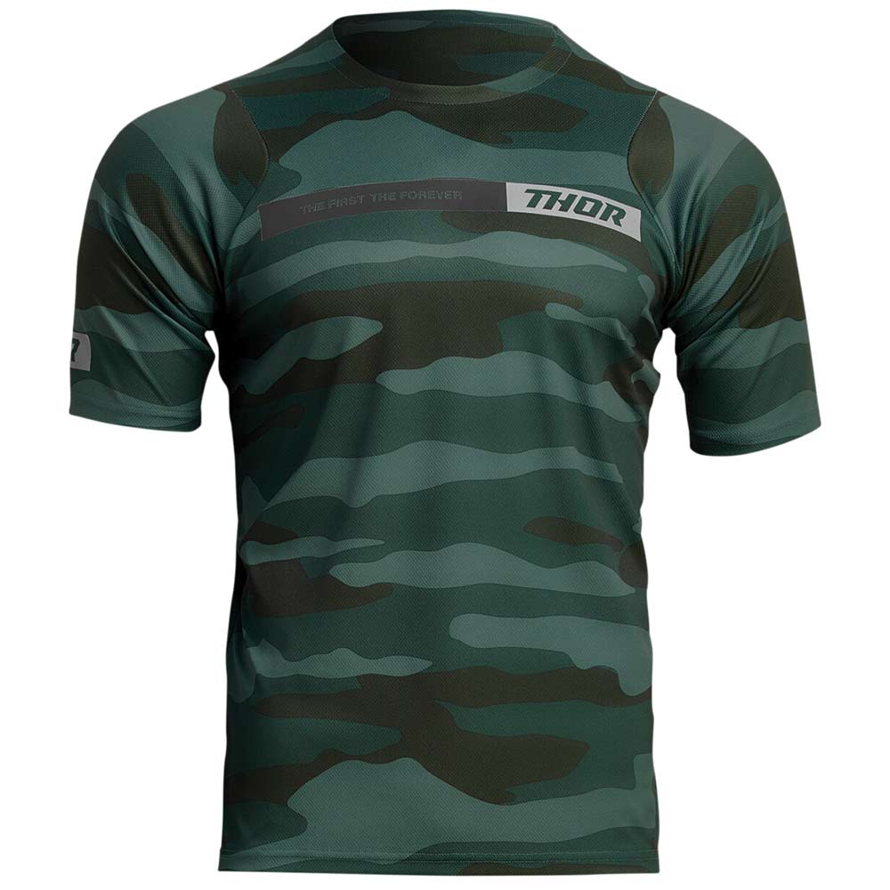THOR Assist kurzärmliges MTB Jersey camo grün THOR Assist kurzärmliges MTB Jersey camo grün