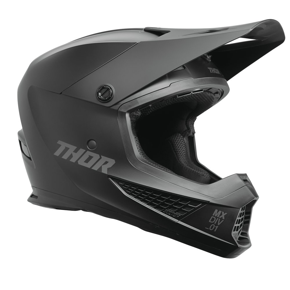 THOR Sector 2 blackout schwarz Motocross Helm schwarz