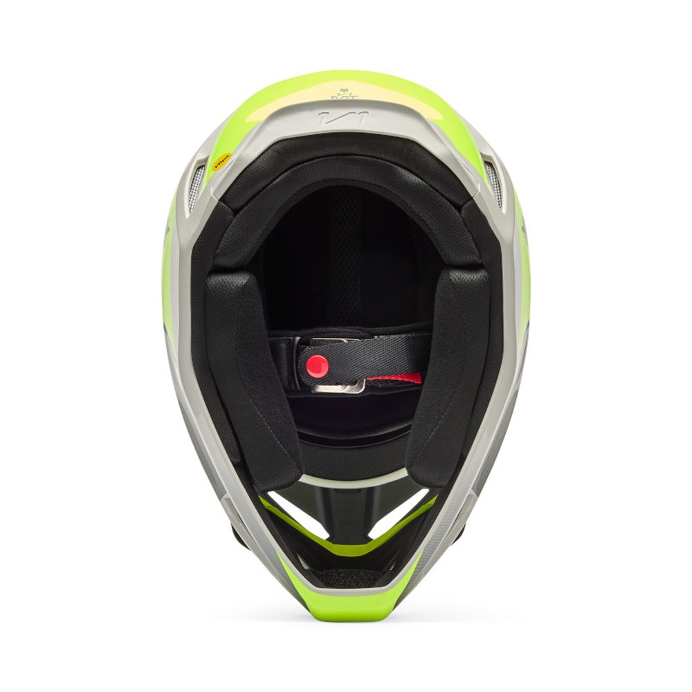 FOX V1 COLLECT Motocross Helm Grau/Gelb