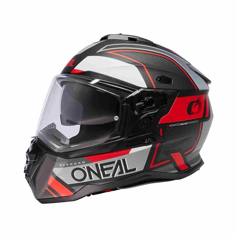 ONEAL D-SRS Square Enduro Motorrad Helm schwarz grau rot