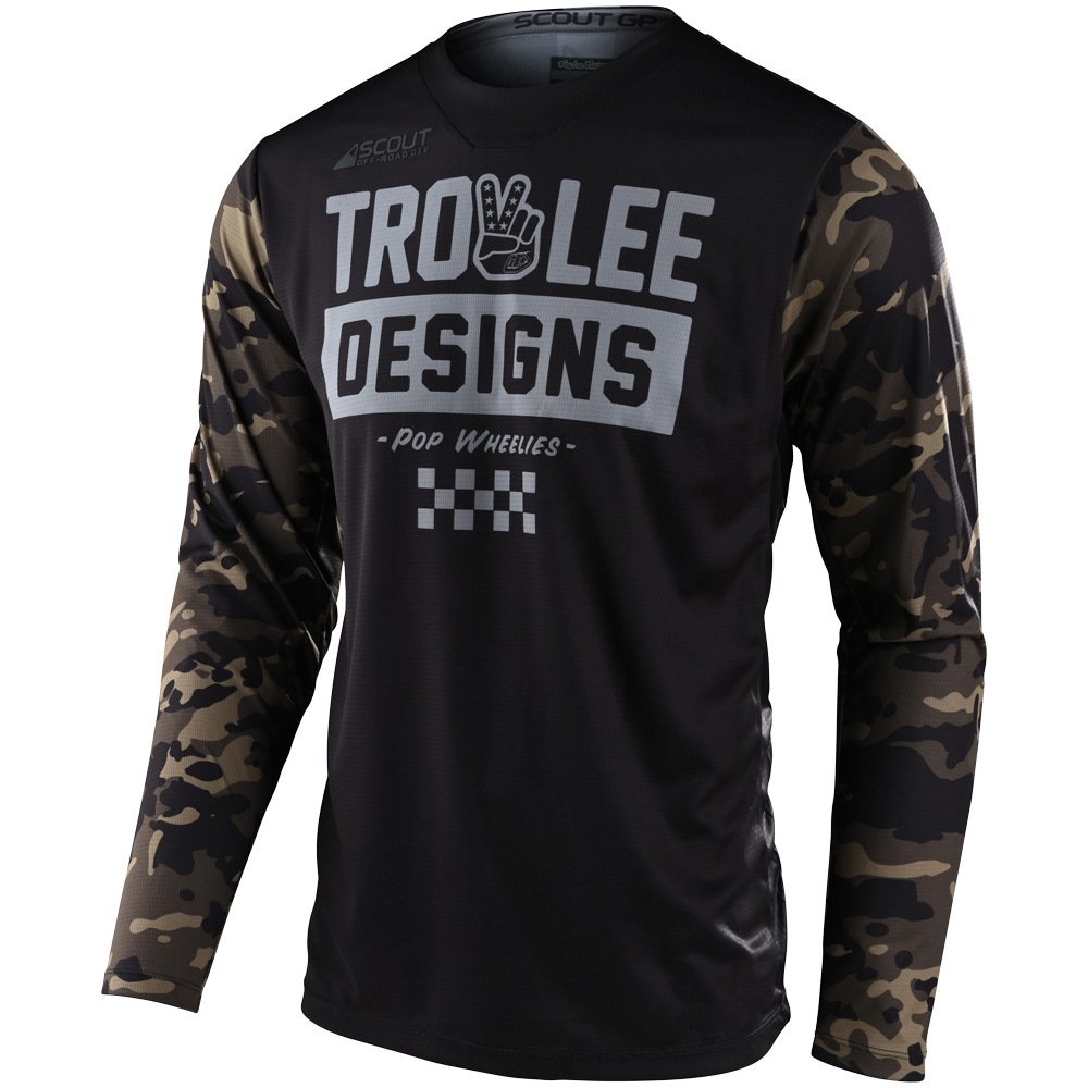 TROY LEE DESIGNS GP Scout Peace & Wheelies Jersey camo grün